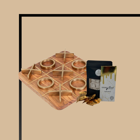 Wood & Metal Tic Tac Toe Game Mishloach Manos