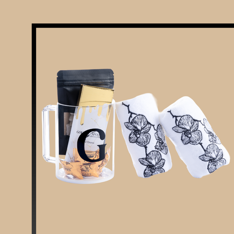 Orchid Wash Cup & Fingertip Towels Mishloach Manos