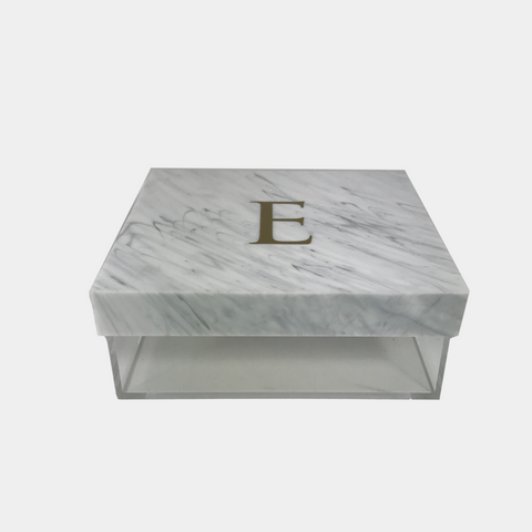 Marble Lucite Box with Cover